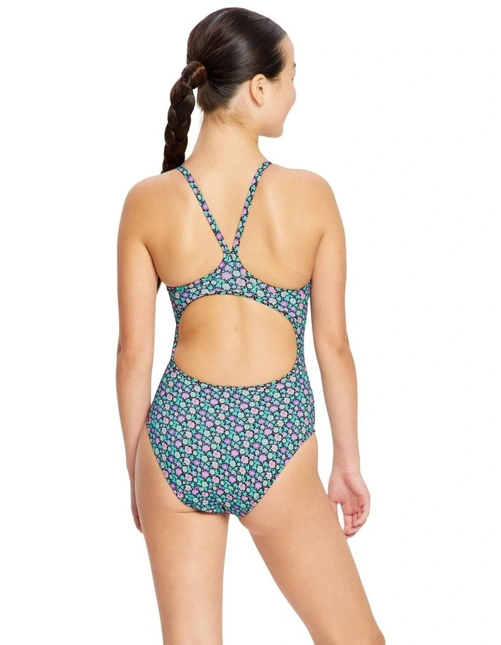 Teen Swimwear Racer One Piece Light Absorbency Luna Blossom in Black image 3