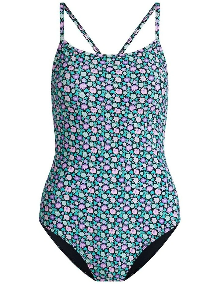 Teen Swimwear Racer One Piece Light Absorbency Luna Blossom in Black image 5