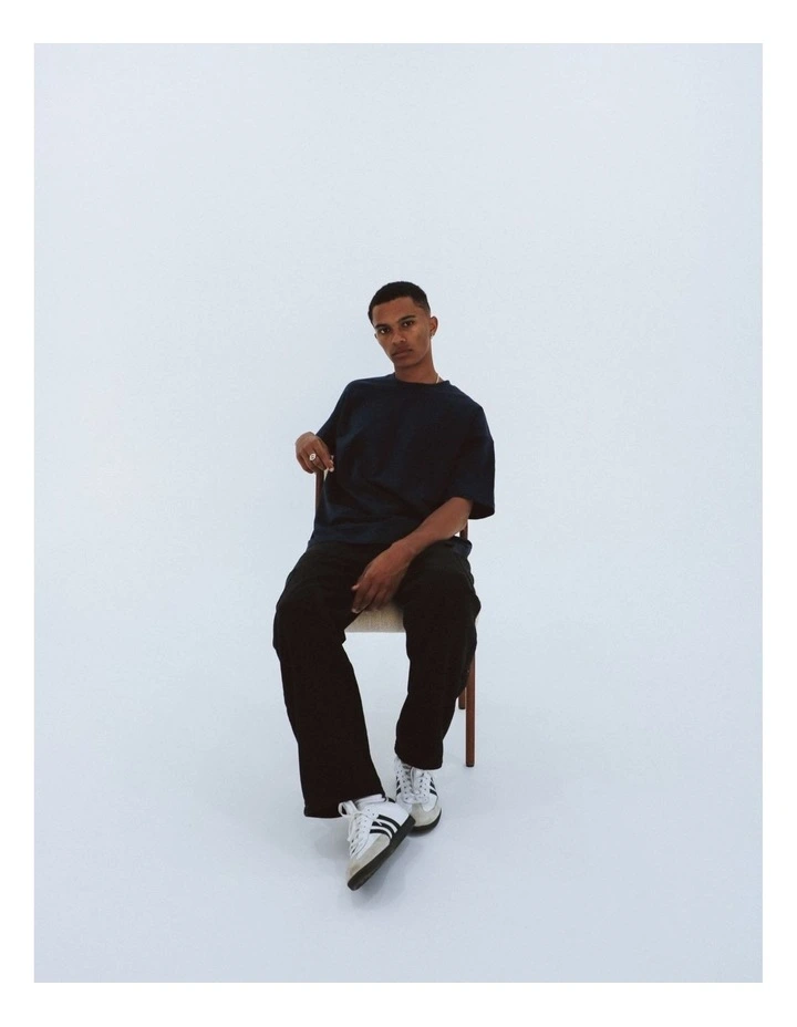 Luxe Oversized Tee in Navy image 4