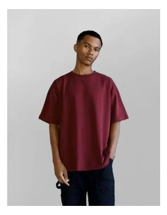 Luxe Oversized Tee in Maroon