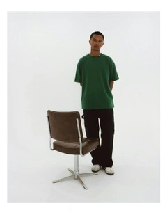 Luxe Oversized Tee in College Green