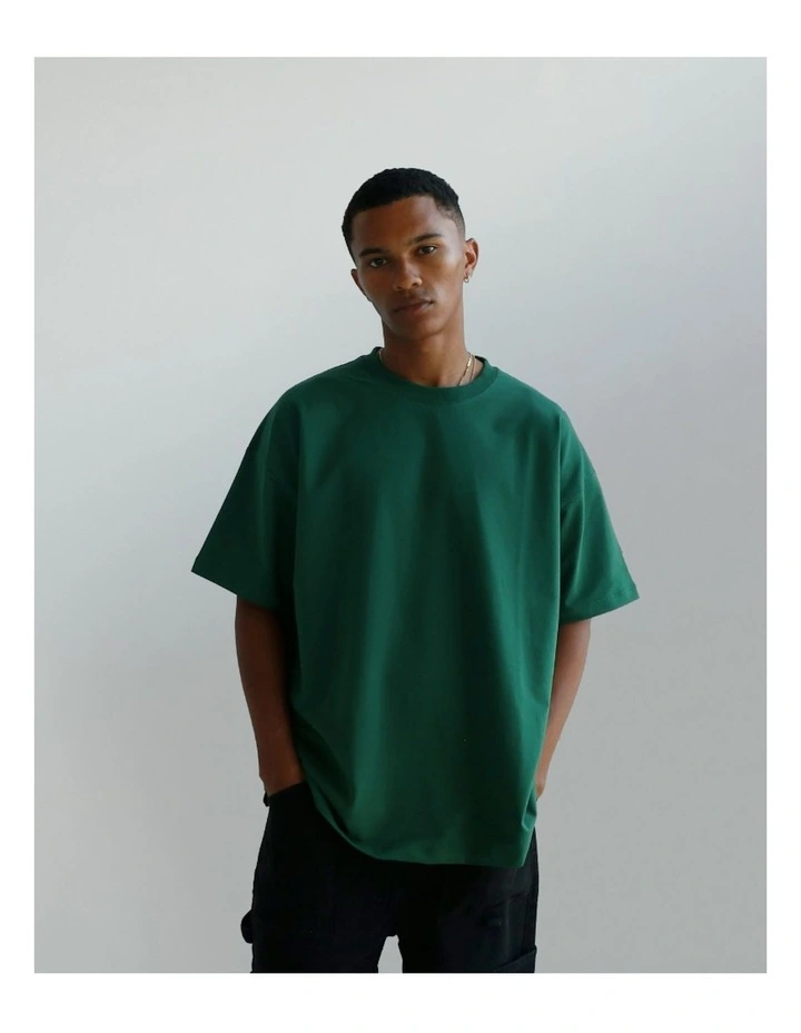 Luxe Oversized Tee in College Green image 2