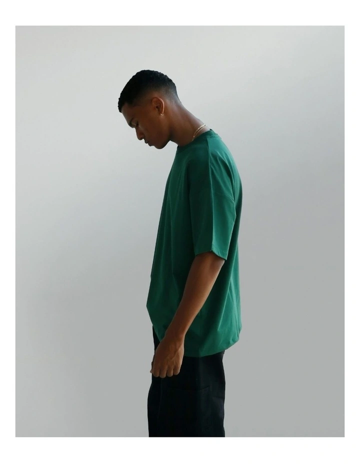 Luxe Oversized Tee in College Green image 3