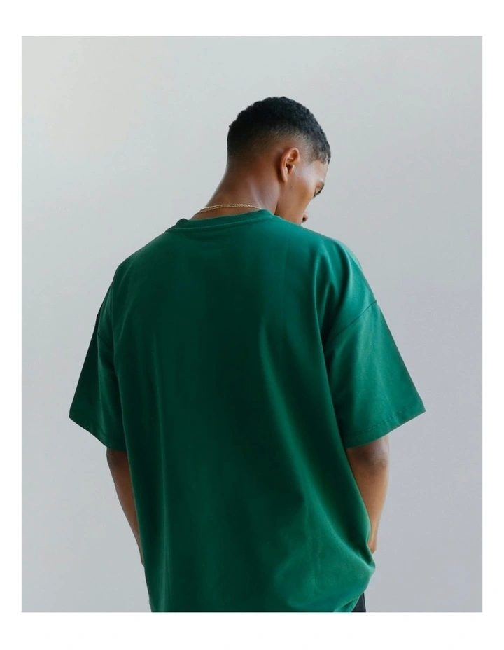 Luxe Oversized Tee in College Green image 4
