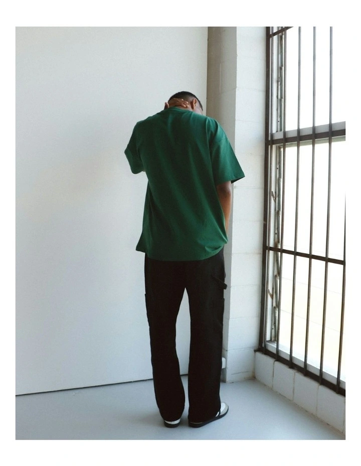 Luxe Oversized Tee in College Green image 5