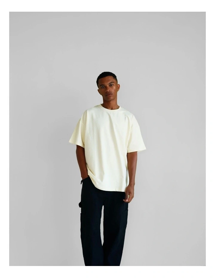 Luxe Oversized Tee in Cream image 1