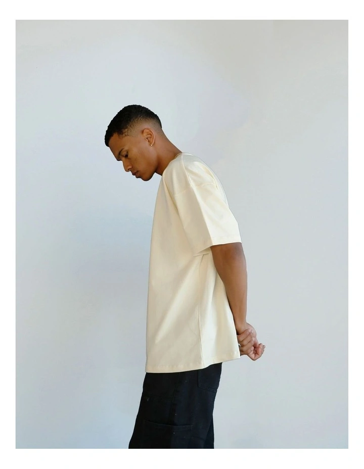 Luxe Oversized Tee in Cream image 3