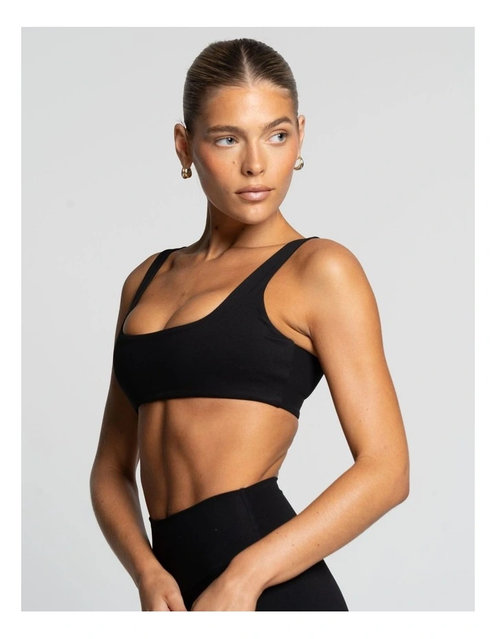 Square Neck Crop Top in Onyx image 3