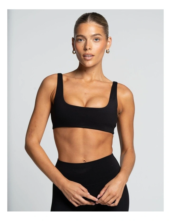 Square Neck Crop Top in Onyx image 4