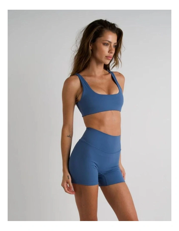 Square Neck Crop Top in Slate Blue image 3
