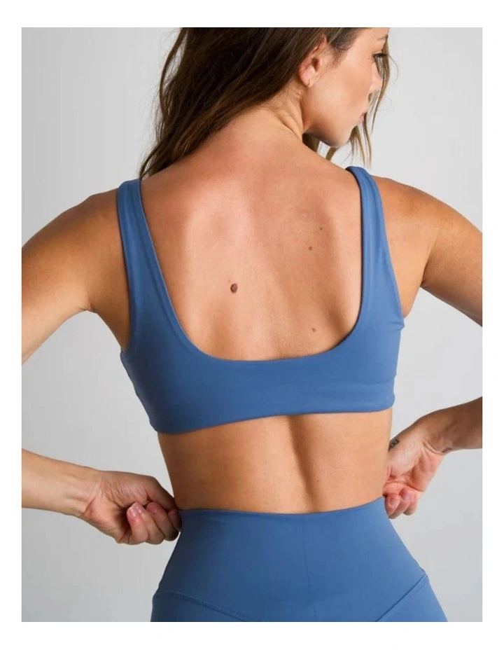 Square Neck Crop Top in Slate Blue image 4