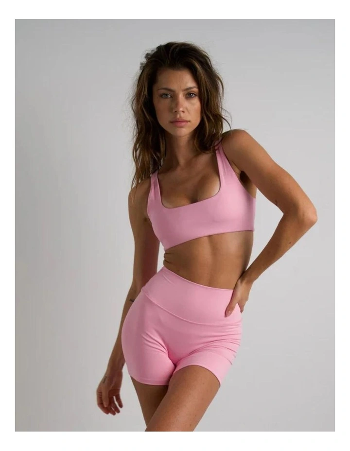 Square Neck Crop Top in Pink image 1