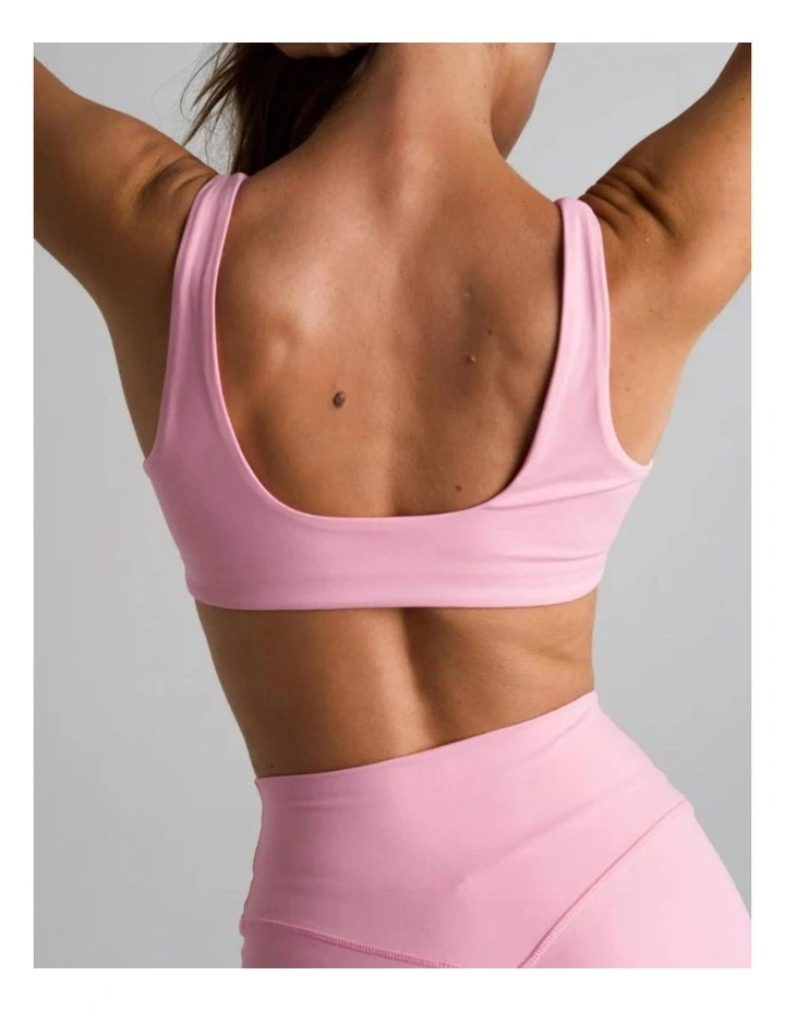 Square Neck Crop Top in Pink image 2