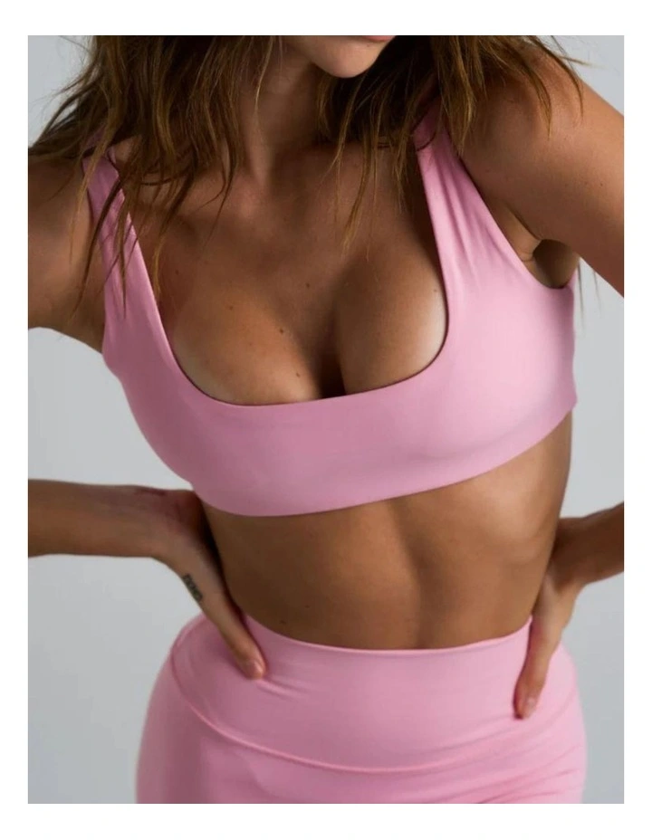 Square Neck Crop Top in Pink image 5