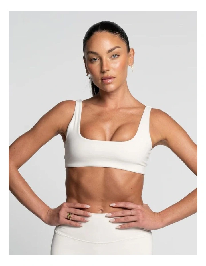 Square Neck Crop Top in Off-White image 4
