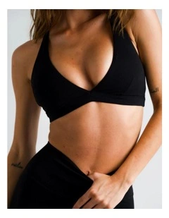 V-Neck Crop Top in Onyx