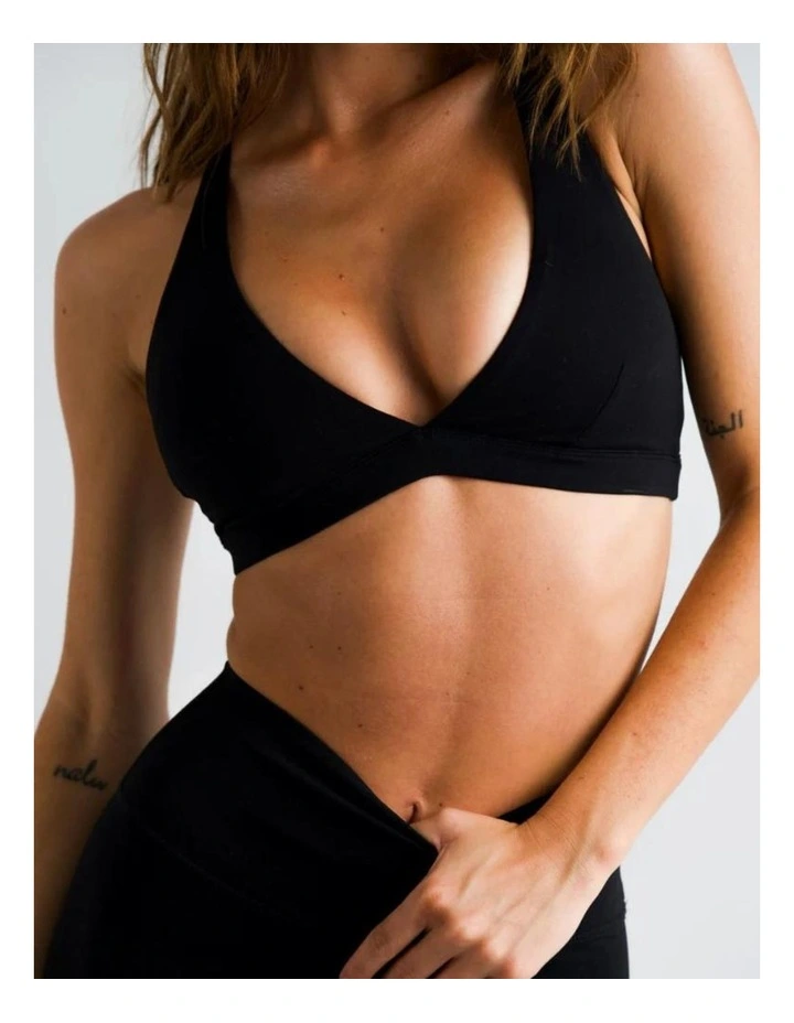 V-Neck Crop Top in Onyx image 1
