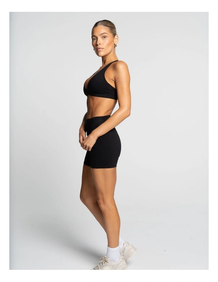 V-Neck Crop Top in Onyx image 3