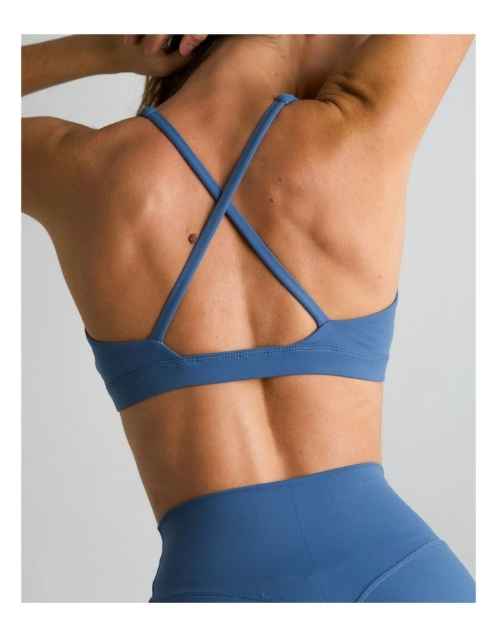 V-Neck Crop Top in Slate Blue image 4