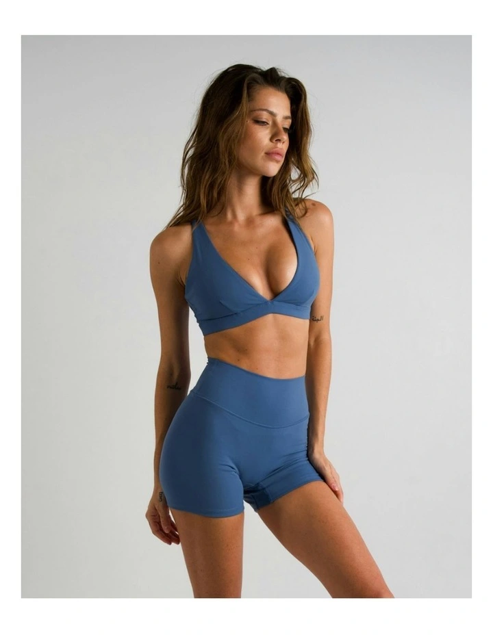 V-Neck Crop Top in Slate Blue image 6