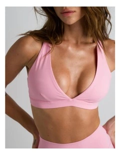 V-Neck Crop Top in Pink