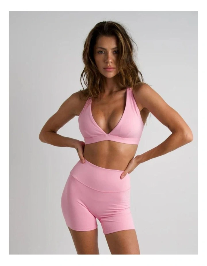 V-Neck Crop Top in Pink image 4