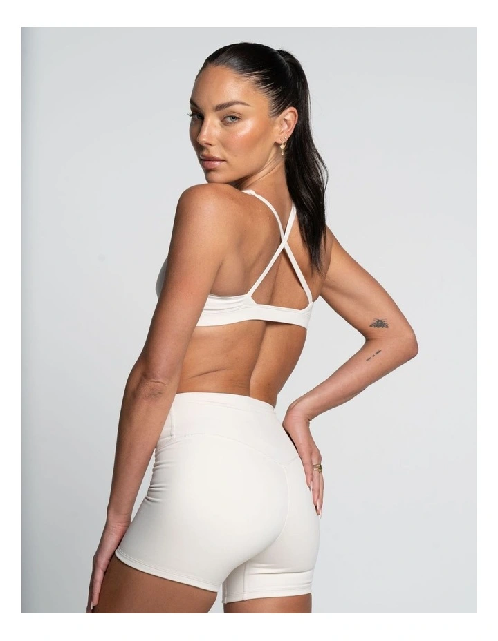 V-Neck Crop Top in Off-White image 2