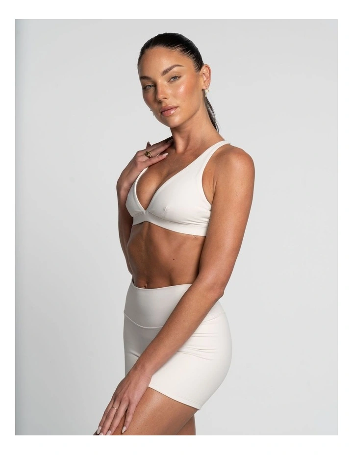 V-Neck Crop Top in Off-White image 3