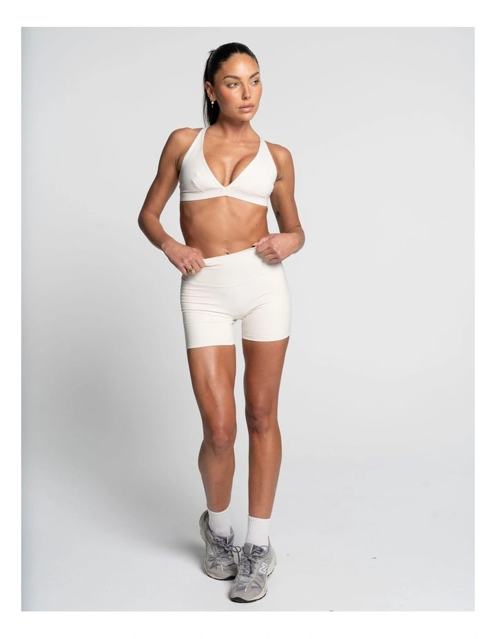 V-Neck Crop Top in Off-White image 4