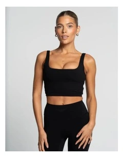 Square Neck Tank in Onyx