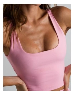 Square Neck Tank in Pink