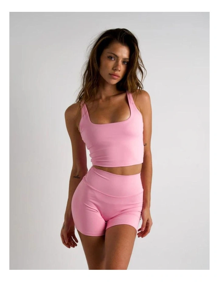 Square Neck Tank in Pink image 4