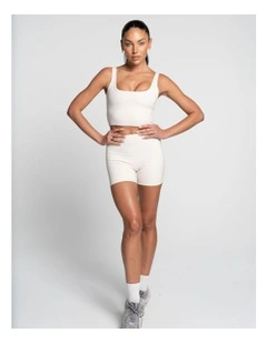 Square Neck Tank in Off White