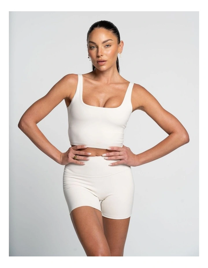 Square Neck Tank in Off White image 4