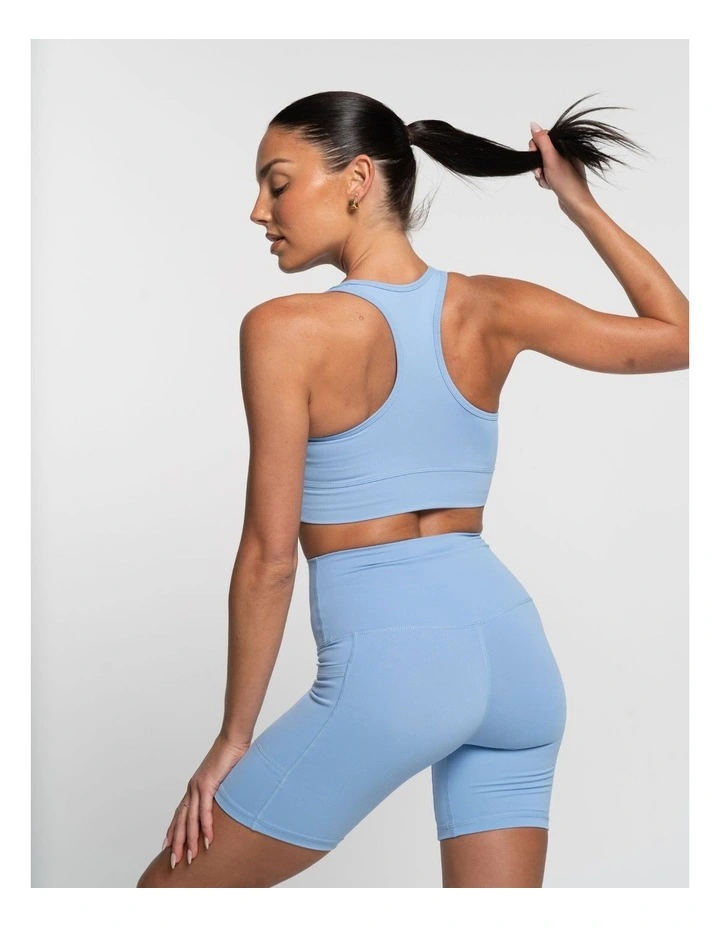 Racer Crop Top in Sky Blue image 2