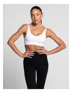 Cross Over Crop Top in White