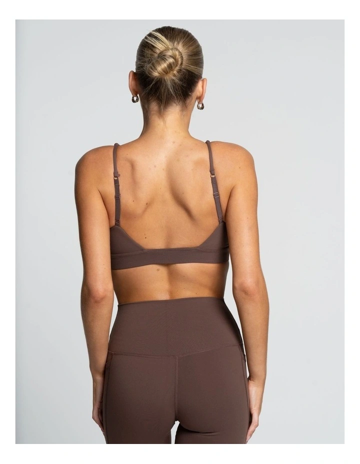 Cross Over Crop Top in French Roast image 2