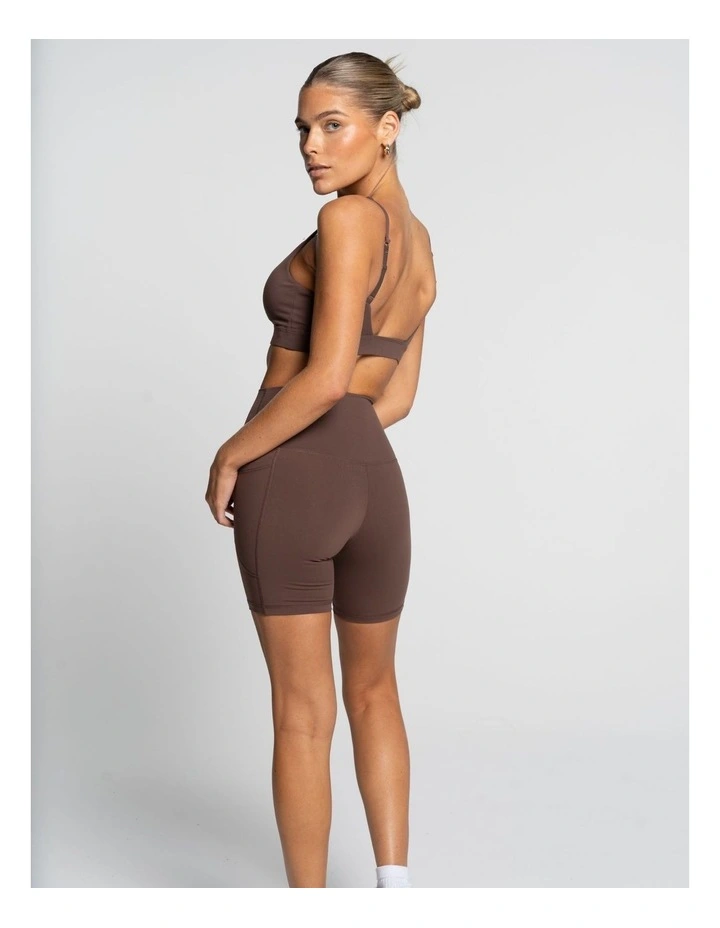 Cross Over Crop Top in French Roast image 3