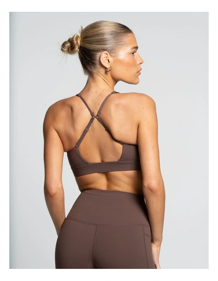 Cross Over Crop Top in French Roast image 4