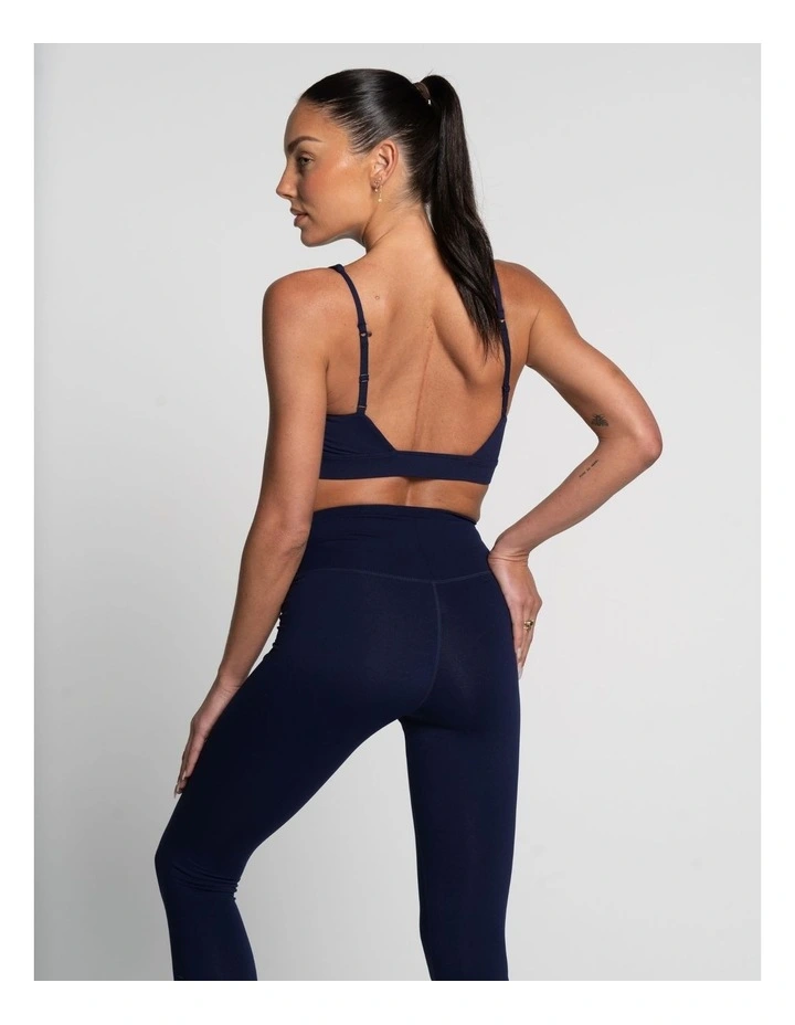 Cross Over Crop Top in Marine image 2