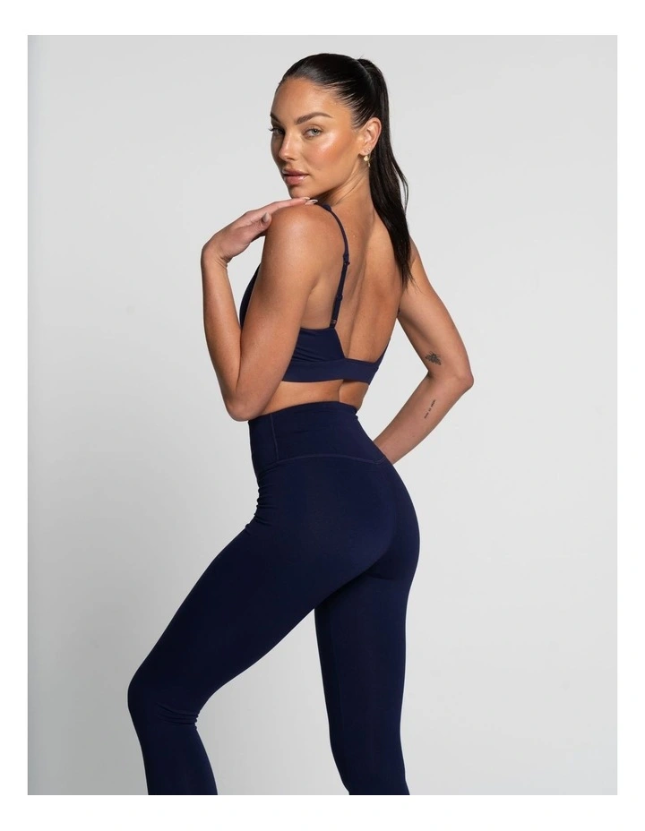 Cross Over Crop Top in Marine image 4