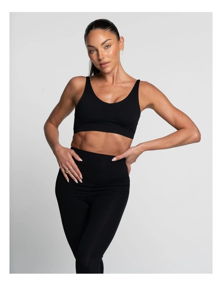 Cross Over Crop Top in Onyx image 1