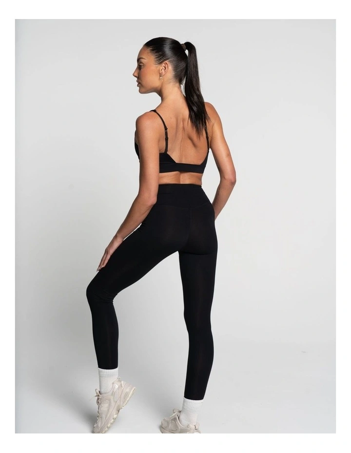 Cross Over Crop Top in Onyx image 2