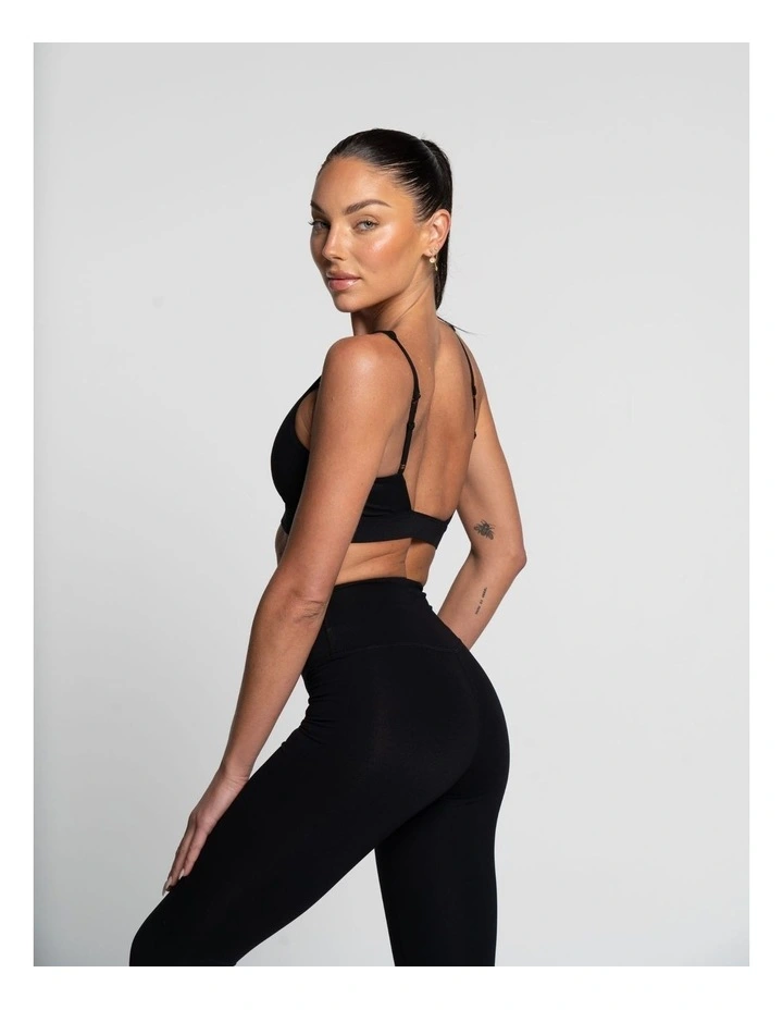 Cross Over Crop Top in Onyx image 3