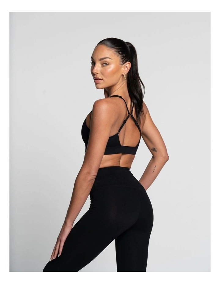 Cross Over Crop Top in Onyx image 4