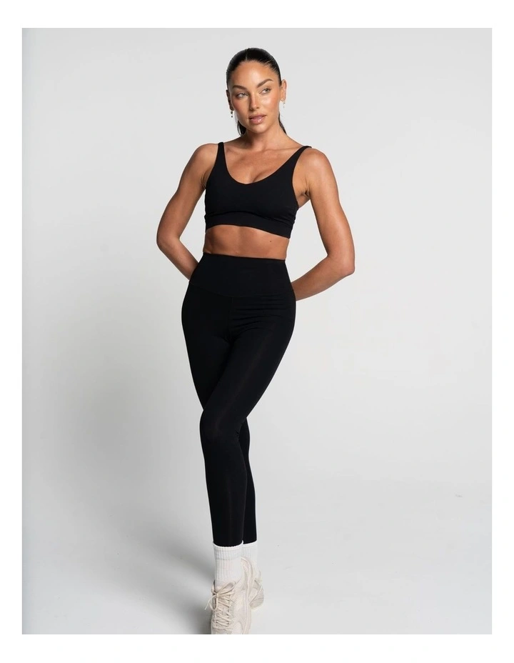 Cross Over Crop Top in Onyx image 5