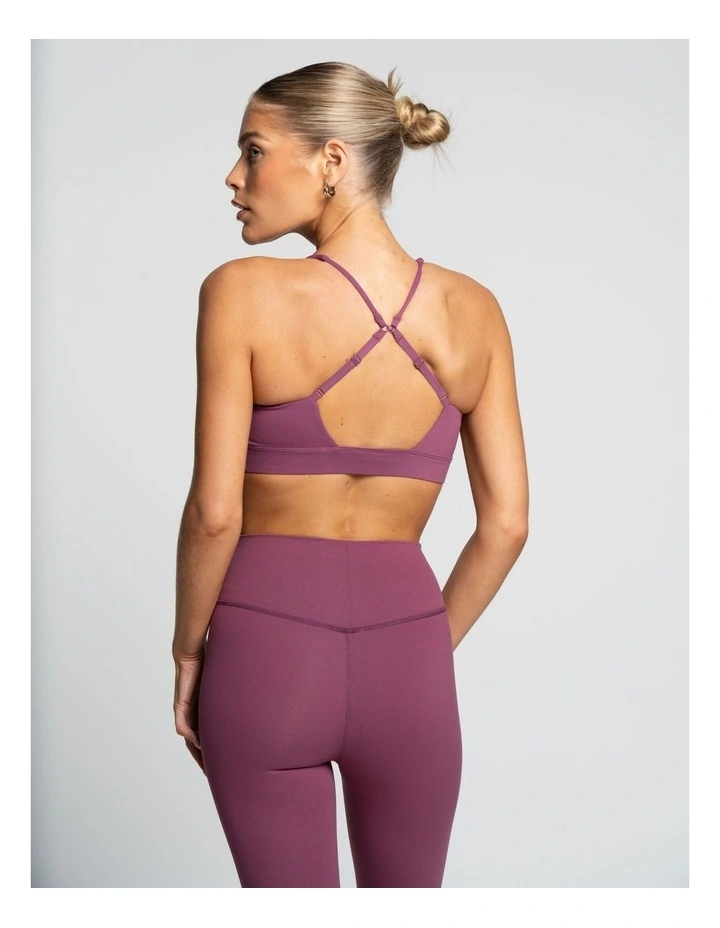 Cross Over Crop Top in Merlot image 3