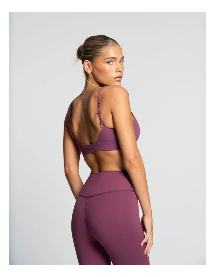 Cross Over Crop Top in Merlot image 4