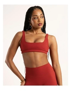 Square Neck Crop in Cherry Red