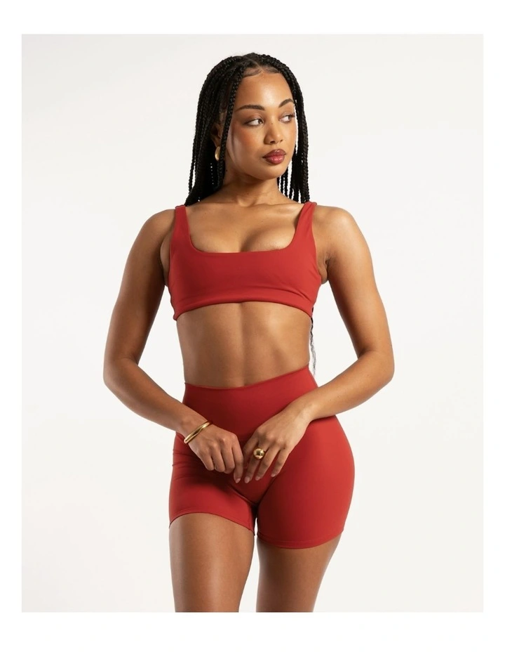 Square Neck Crop in Cherry Red image 4